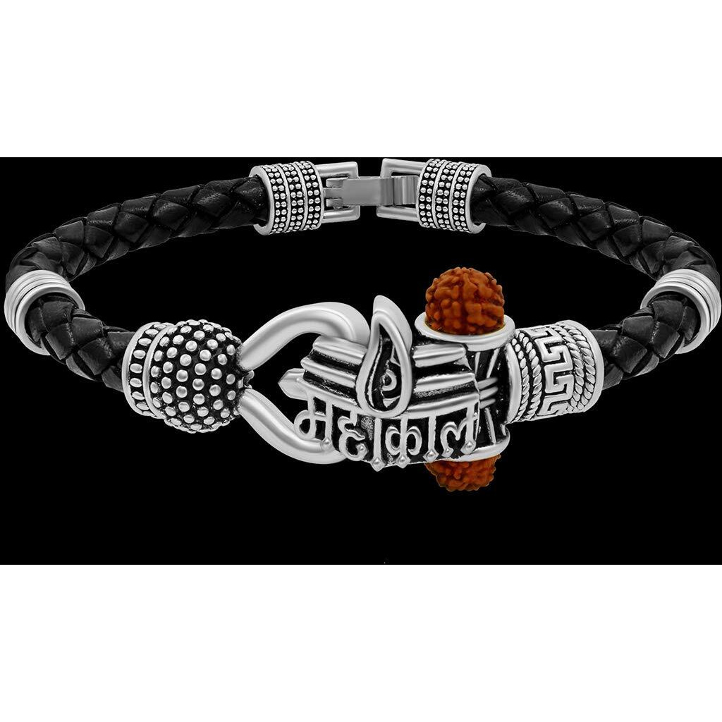 Nakabh Antique Vintage Ethnic Kada Bracelet for Men Women Boys Girls (Mahakal Silver)