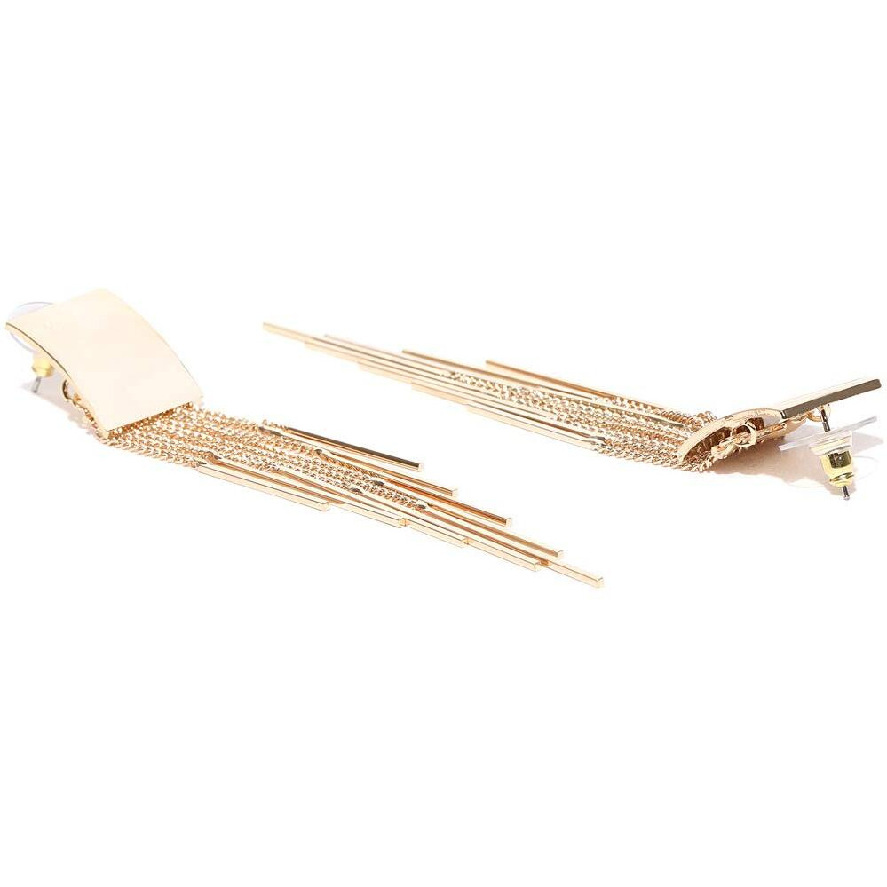 Jewels Galaxy Luxuria Limited Edition Elegant Geometric Design Opal Gold Plated Sparkling Chain Drop Earrings for Women/Girls (FMYN-ERGI-9552)