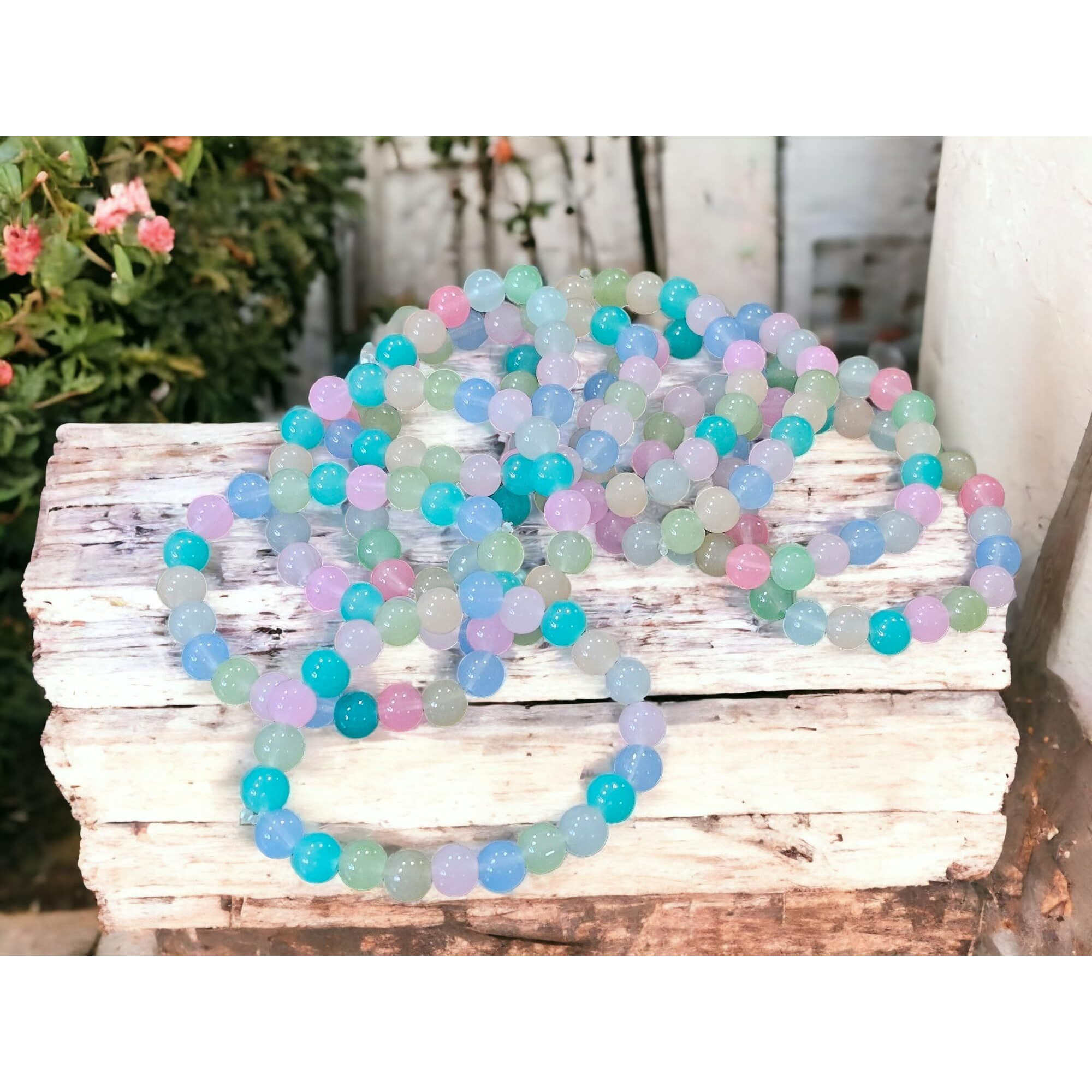 LACUM Navratri Glass Beads Bracelets Combo - Perfect Kanya Bhoj and Birthday Return Gifts for Girls (PACK OF 7 MULTI)