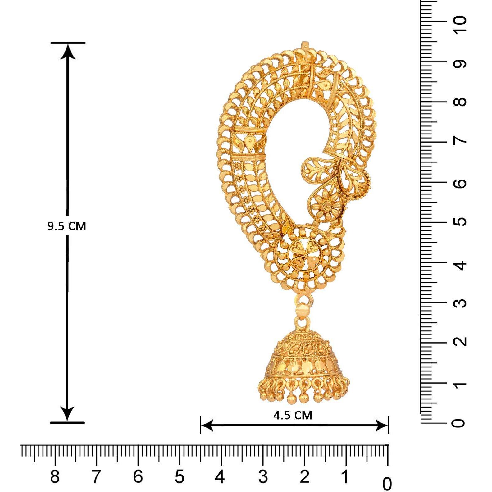 JFL - Jewellery for Less Womens Gold Plated Ethnic Two Layer Jhumki Earrings,Valentine