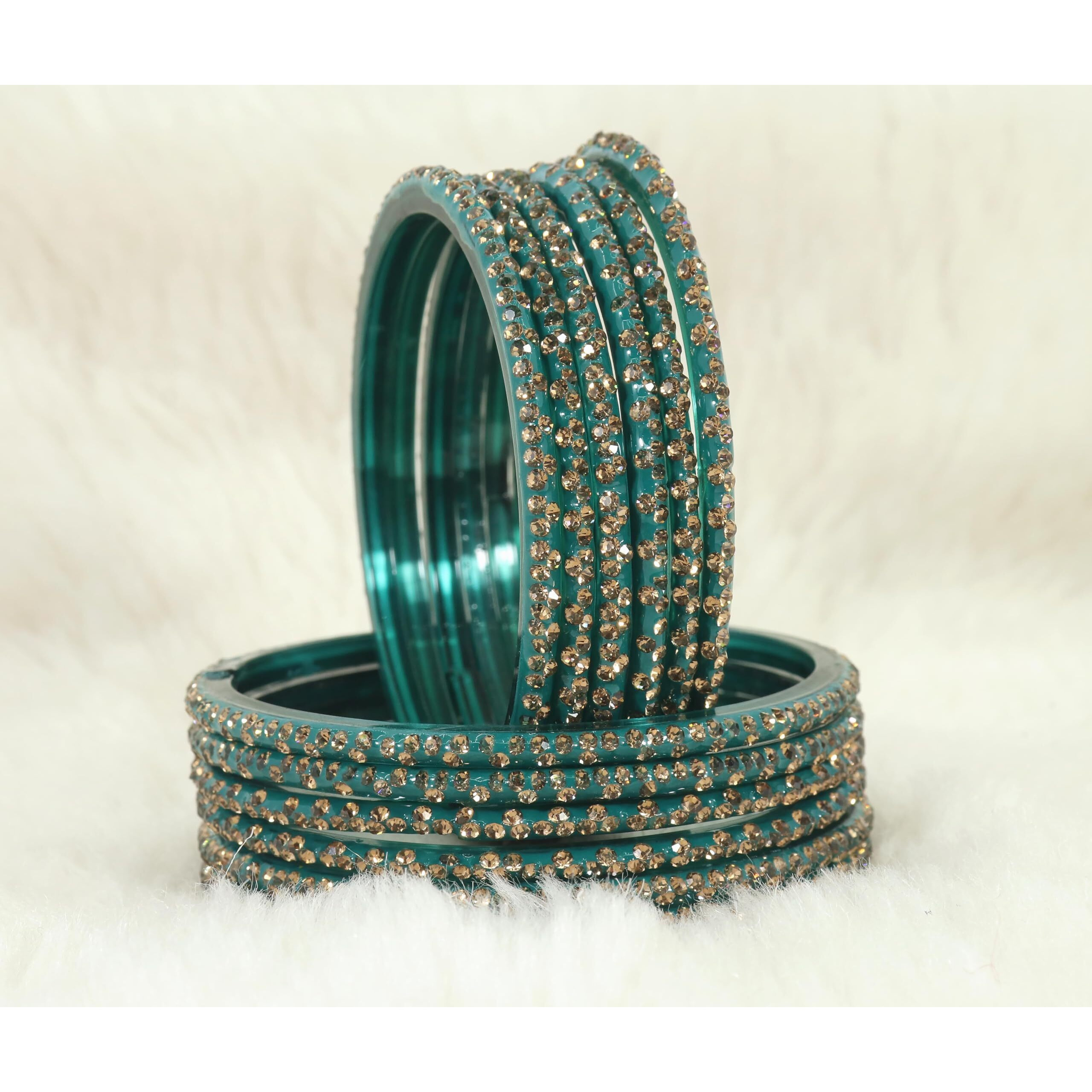 LAVAZZA Stylish Glass Bangle Set For Women and Girls | Indian Glass Bangle Set | trending bangles for women 2.2 2.4 2.6 2.6 | glass ki chudiyan | glass bangles set | stone bangles for women- (Iphone-Radium-2.8)