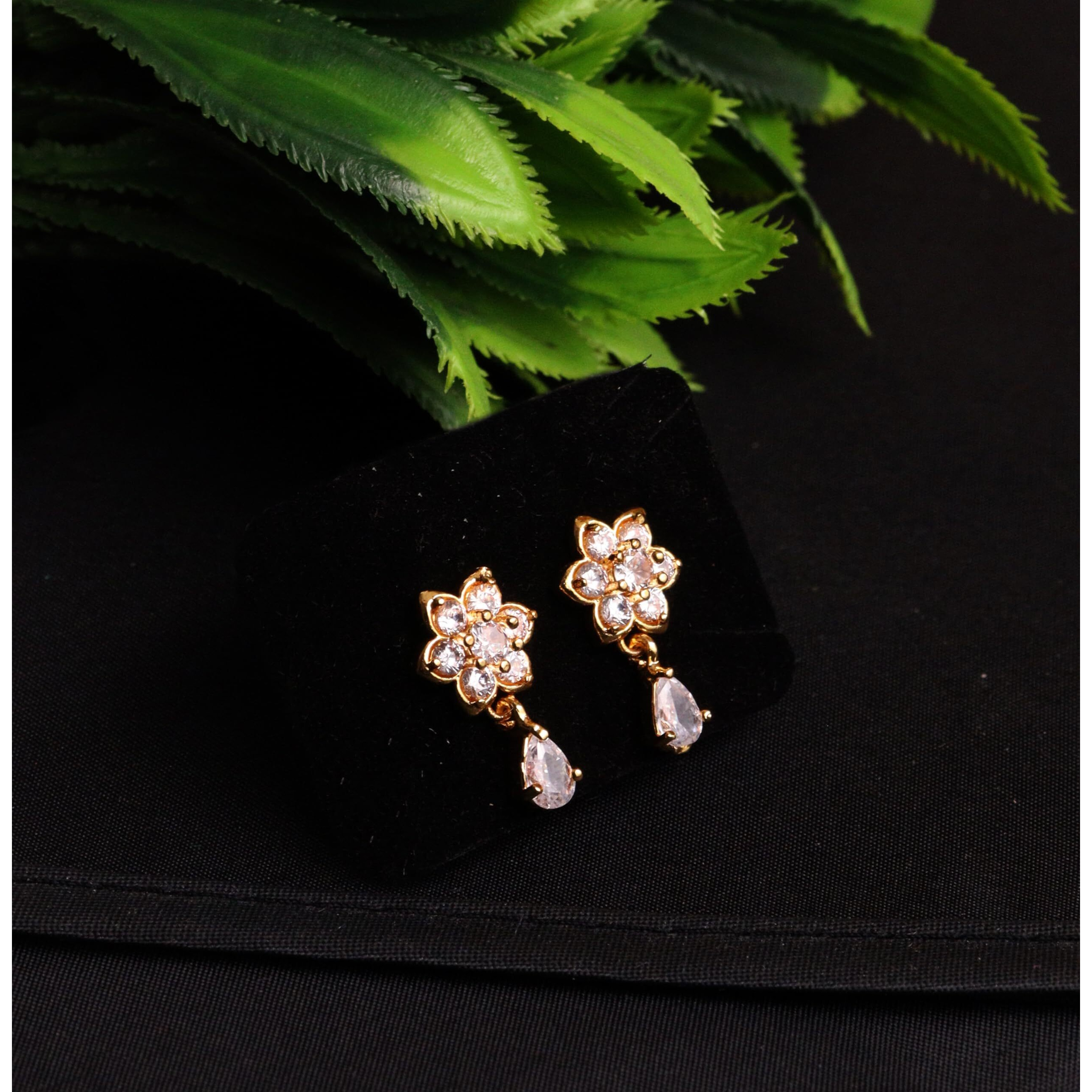 CUTE GOLD One Gram Gold Plated Fashion Jewellery Traditional Covering Earring for Women & Girls