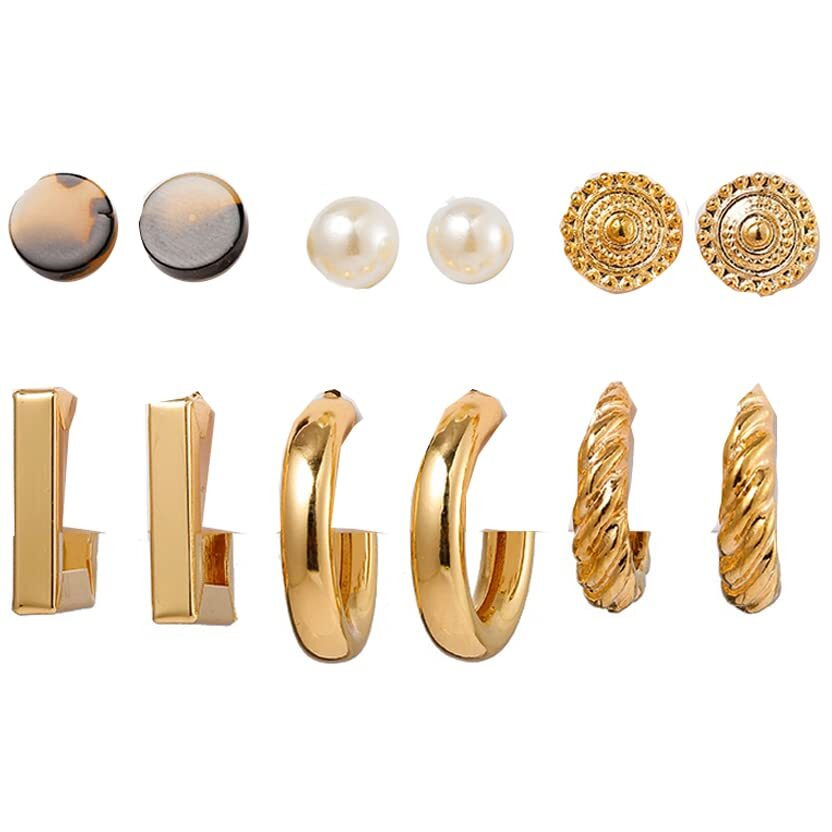 Jewels Galaxy Stylish AD & Pearl Stud Earrings Jewellery For Women (Design 19)