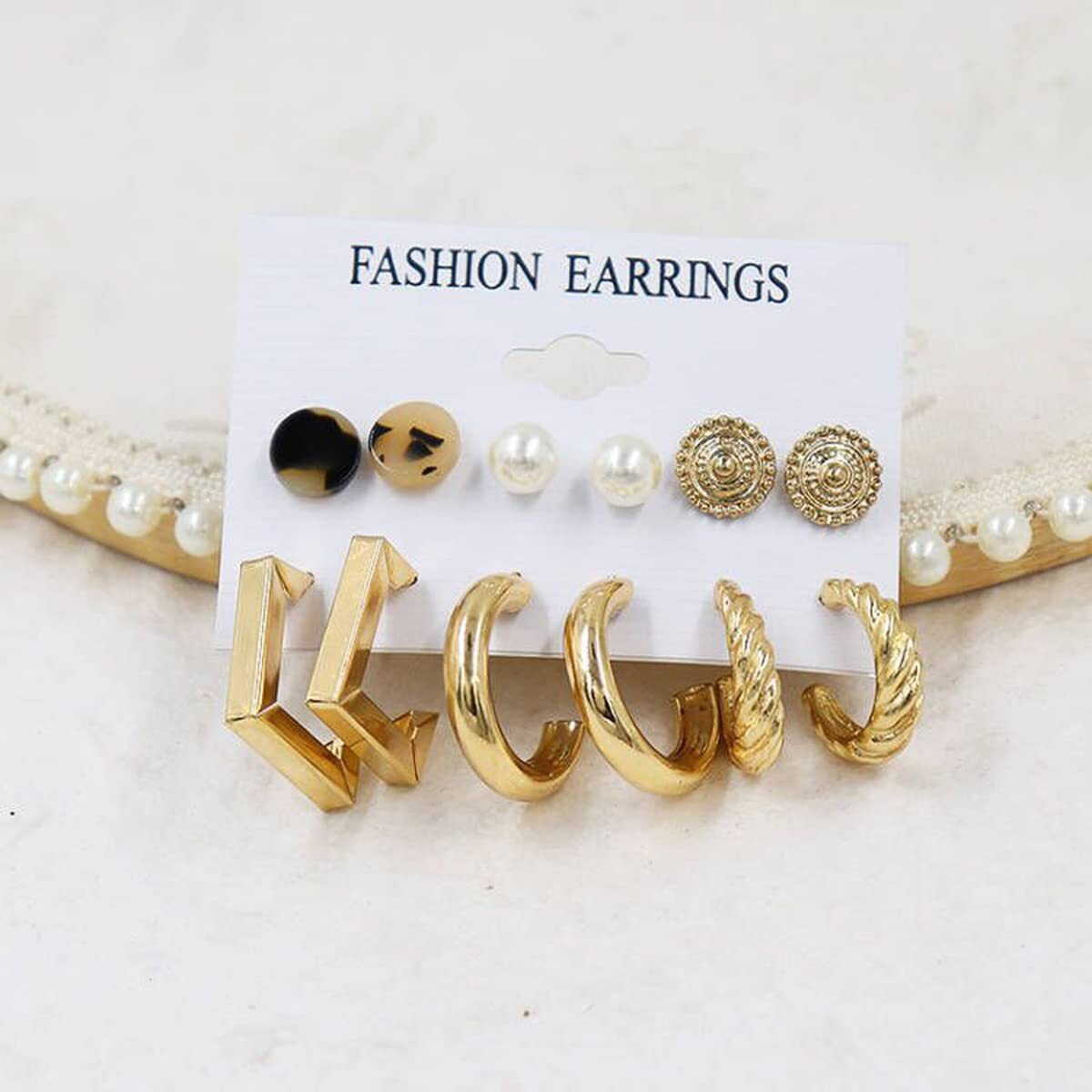 Jewels Galaxy Stylish AD & Pearl Stud Earrings Jewellery For Women (Design 19)