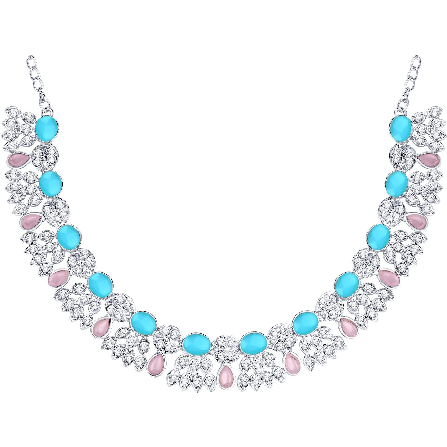 Atasi International Silver Plated Womens Necklace Set | Jewellery Set With Earrings | RPB5774