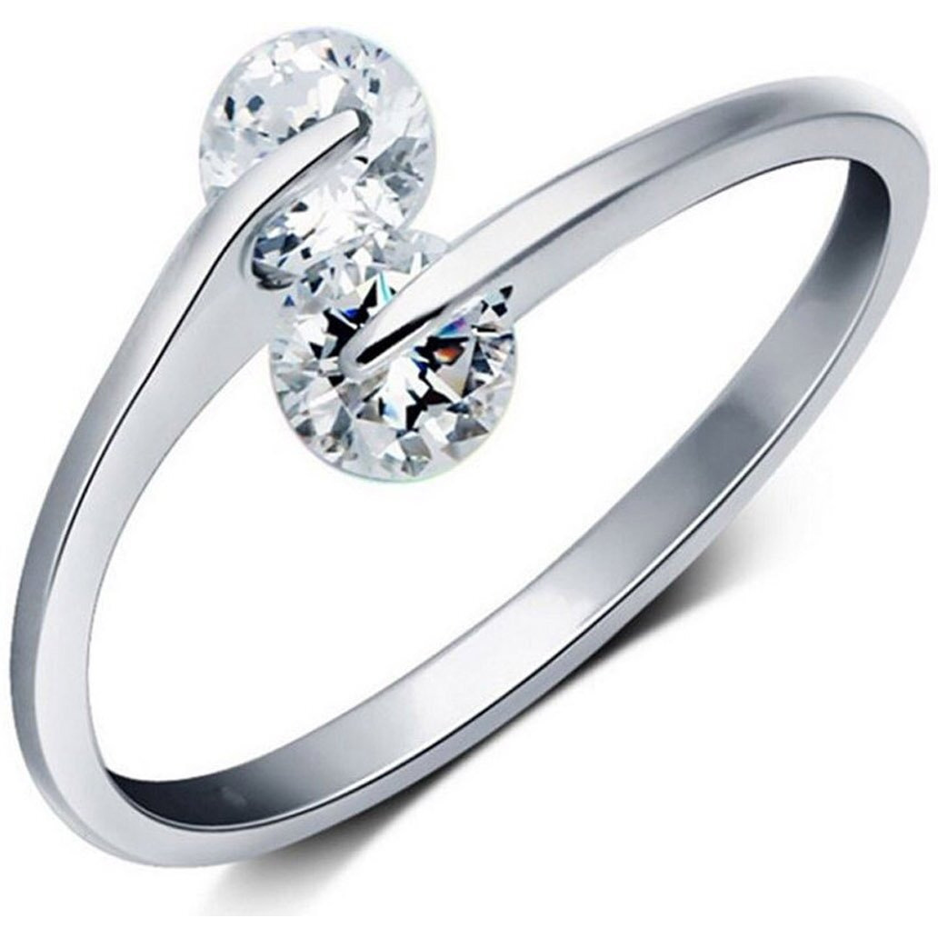 Karatcart Valentine Gift Platinum Plated Elegant Austrian Crystal Ring For Women - Size 7