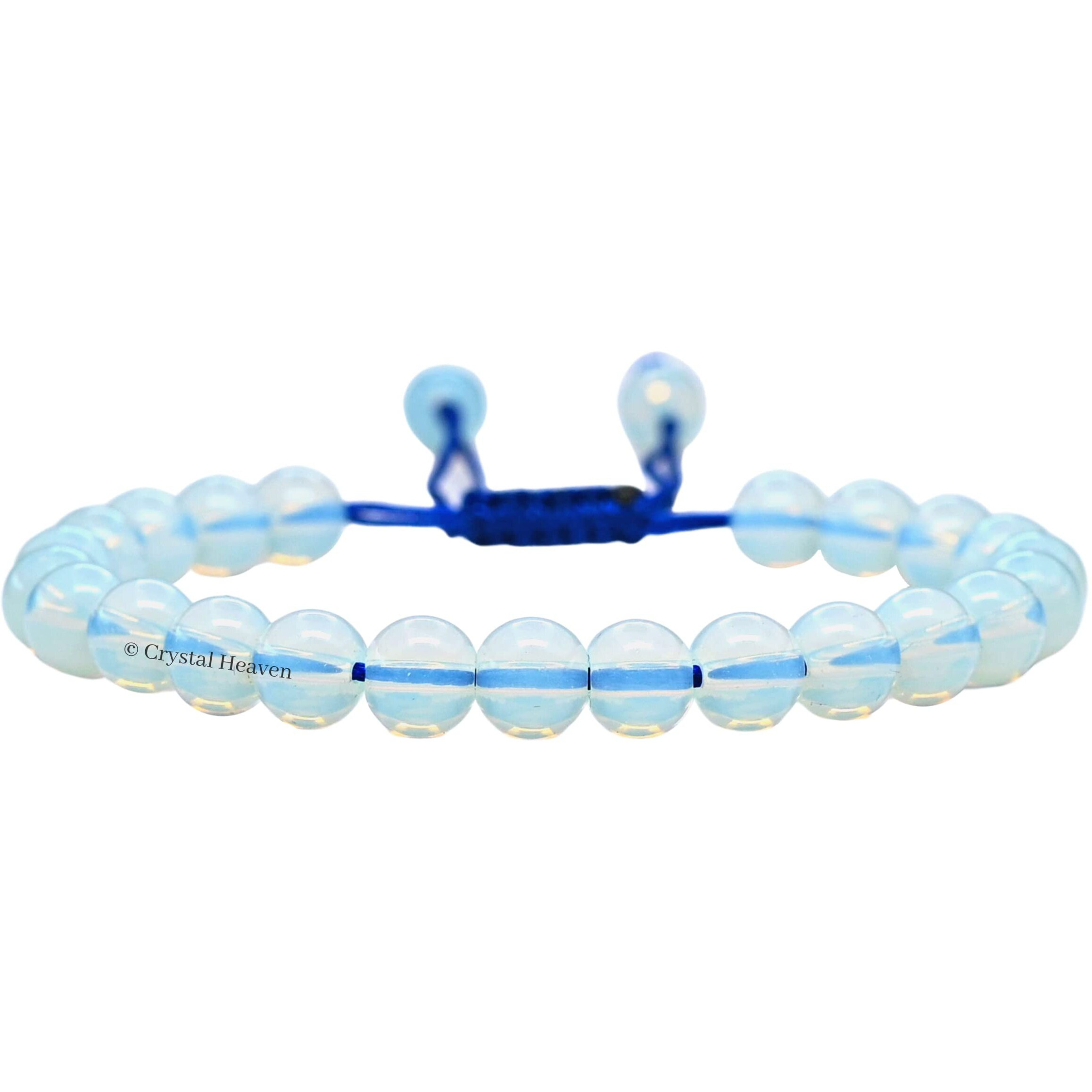 Crystal Heaven Natural Healing Crystal Bracelet for Women Men - AAA Grade Original Healing Gemstone Adjustable Bracelet for Yoga Reiki Meditation Feng Shui (Opalite)