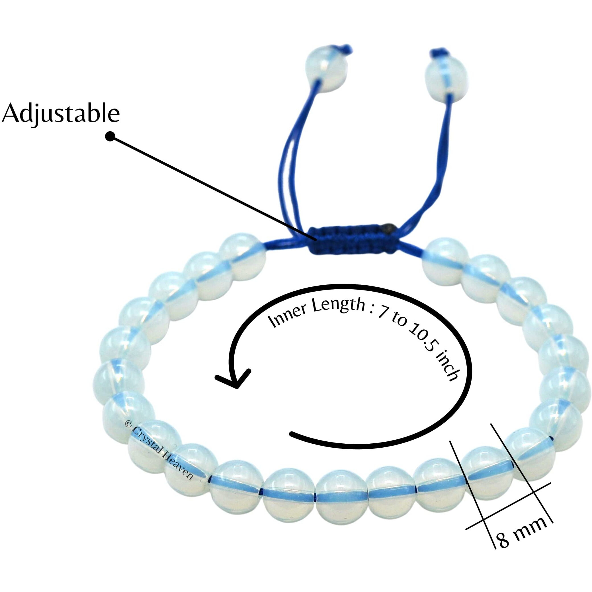 Crystal Heaven Natural Healing Crystal Bracelet for Women Men - AAA Grade Original Healing Gemstone Adjustable Bracelet for Yoga Reiki Meditation Feng Shui (Opalite)