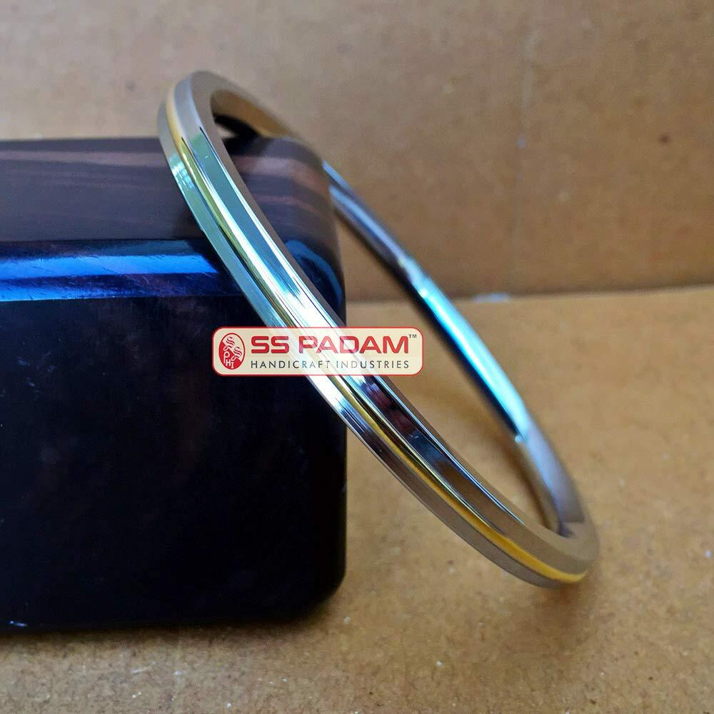SS Padam Handicraft Industries Stainless Steel Flat Kada For Men/Women (6.1 CM)