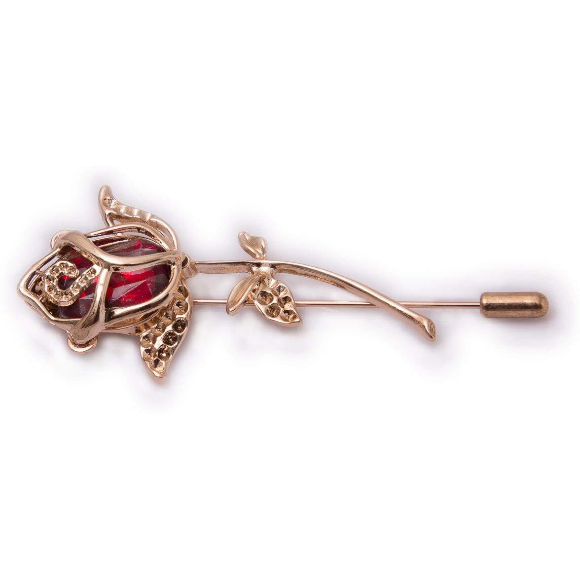 To The Nines Maroon Flower Lapel Pin