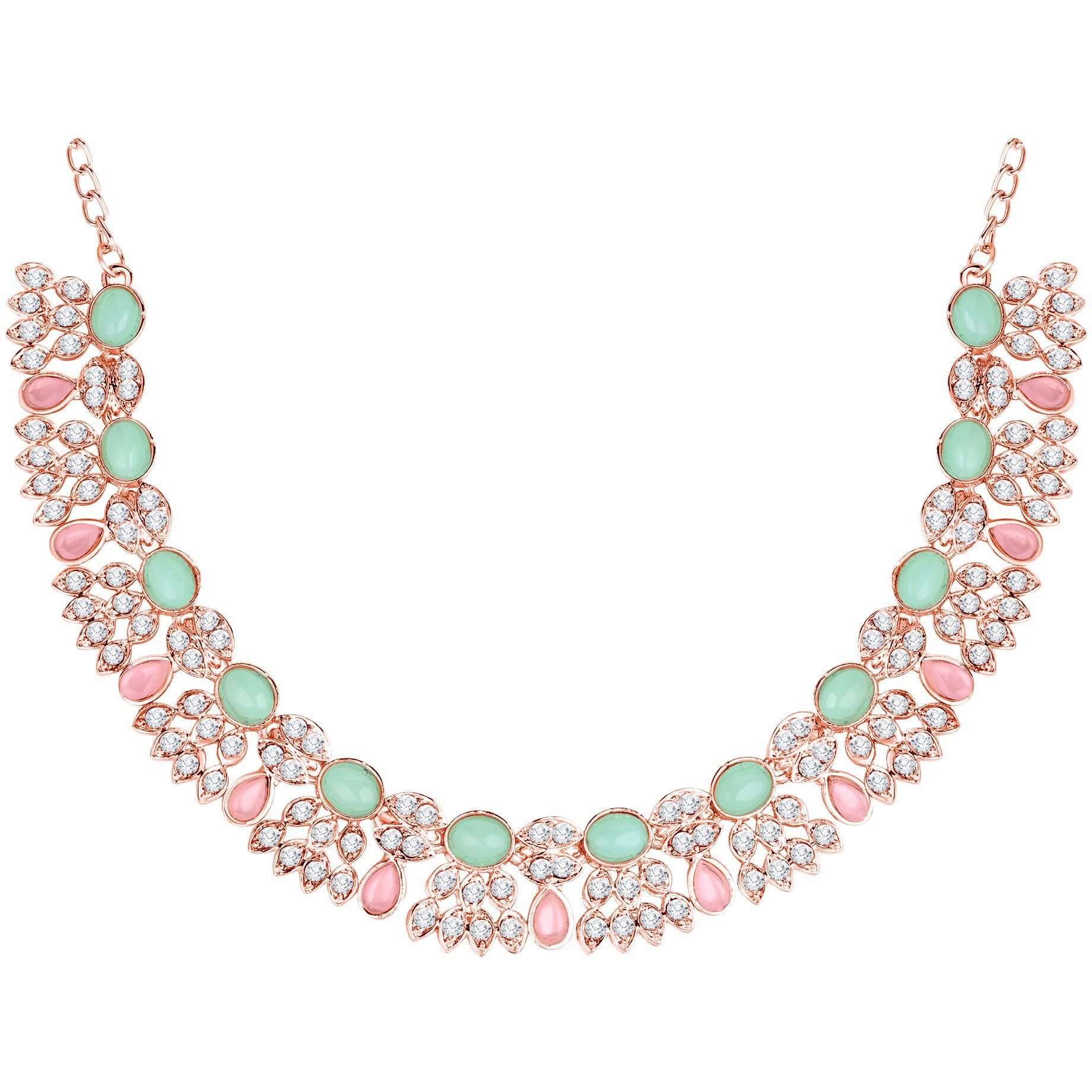 Atasi International Gold Plated Womens Necklace Set | Jewellery Set With Earrings | MPG5774