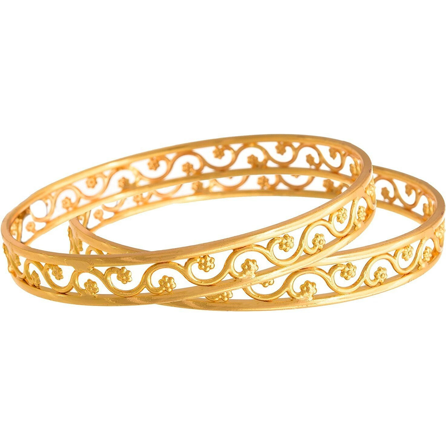 AFJ GOLD Gold Plated Bangle for Women (Yellow)