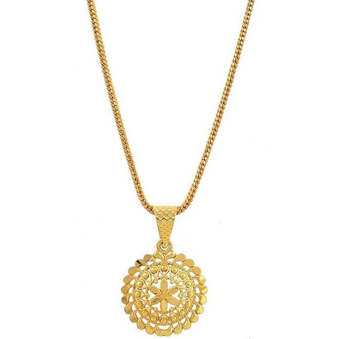 Handicraft Kottage Gold Plated Pendant with chain | fashionable and stylish for Women, ladies and girls | locket with chain