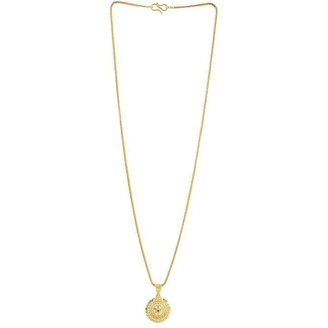 Handicraft Kottage Gold Plated Pendant with chain | fashionable and stylish for Women, ladies and girls | locket with chain