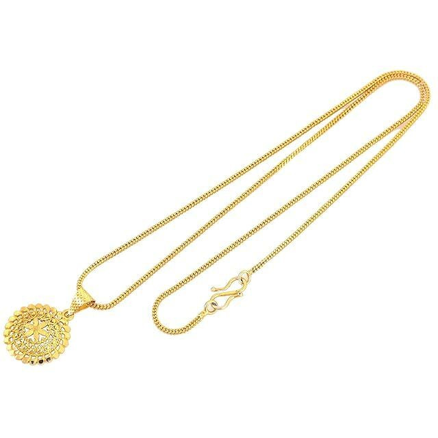 Handicraft Kottage Gold Plated Pendant with chain | fashionable and stylish for Women, ladies and girls | locket with chain