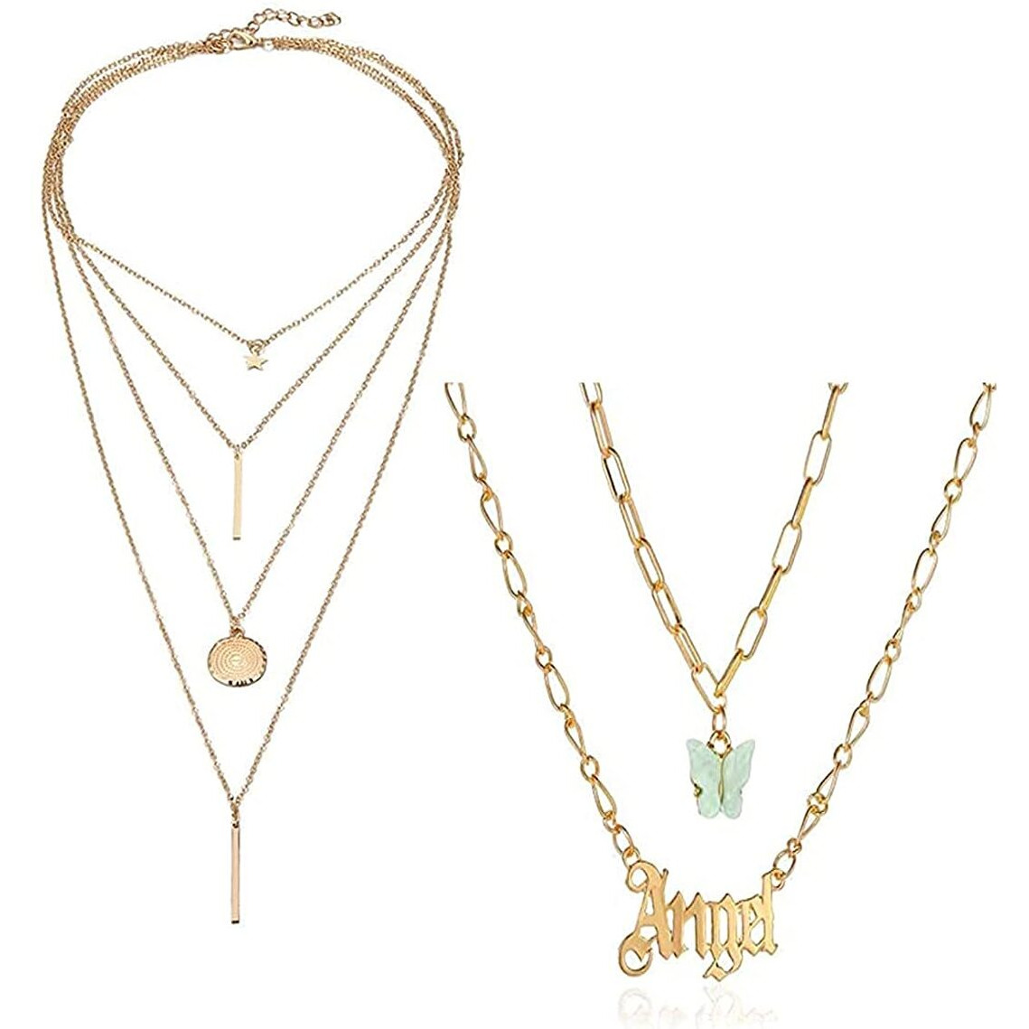 Jewels Galaxy Gold Plated Trending Lock Inspired Layered Necklace Set (Design 24) (JG-PC-NCKI-22111) for Womens