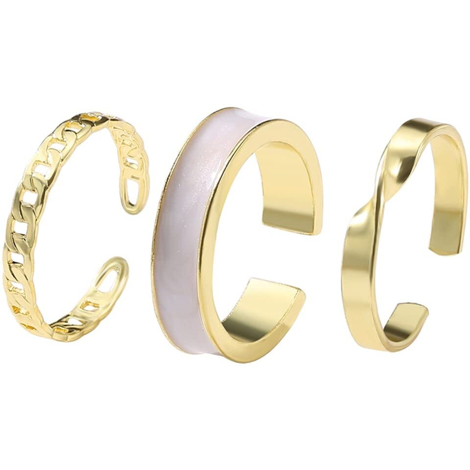 Shining Diva Fashion Latest Stylish Metal Boho Midi Finger Rings for Women and Girls - Set of 3 (12980r)