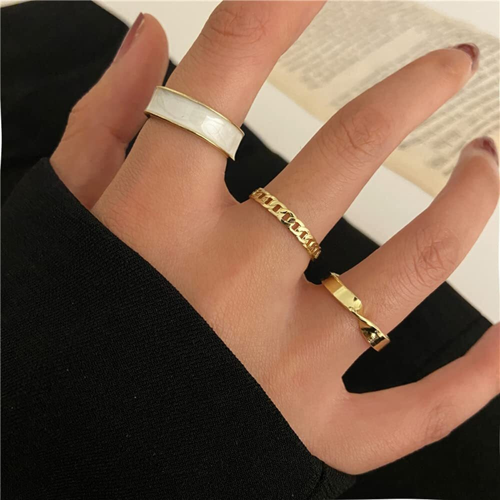 Shining Diva Fashion Latest Stylish Metal Boho Midi Finger Rings for Women and Girls - Set of 3 (12980r)