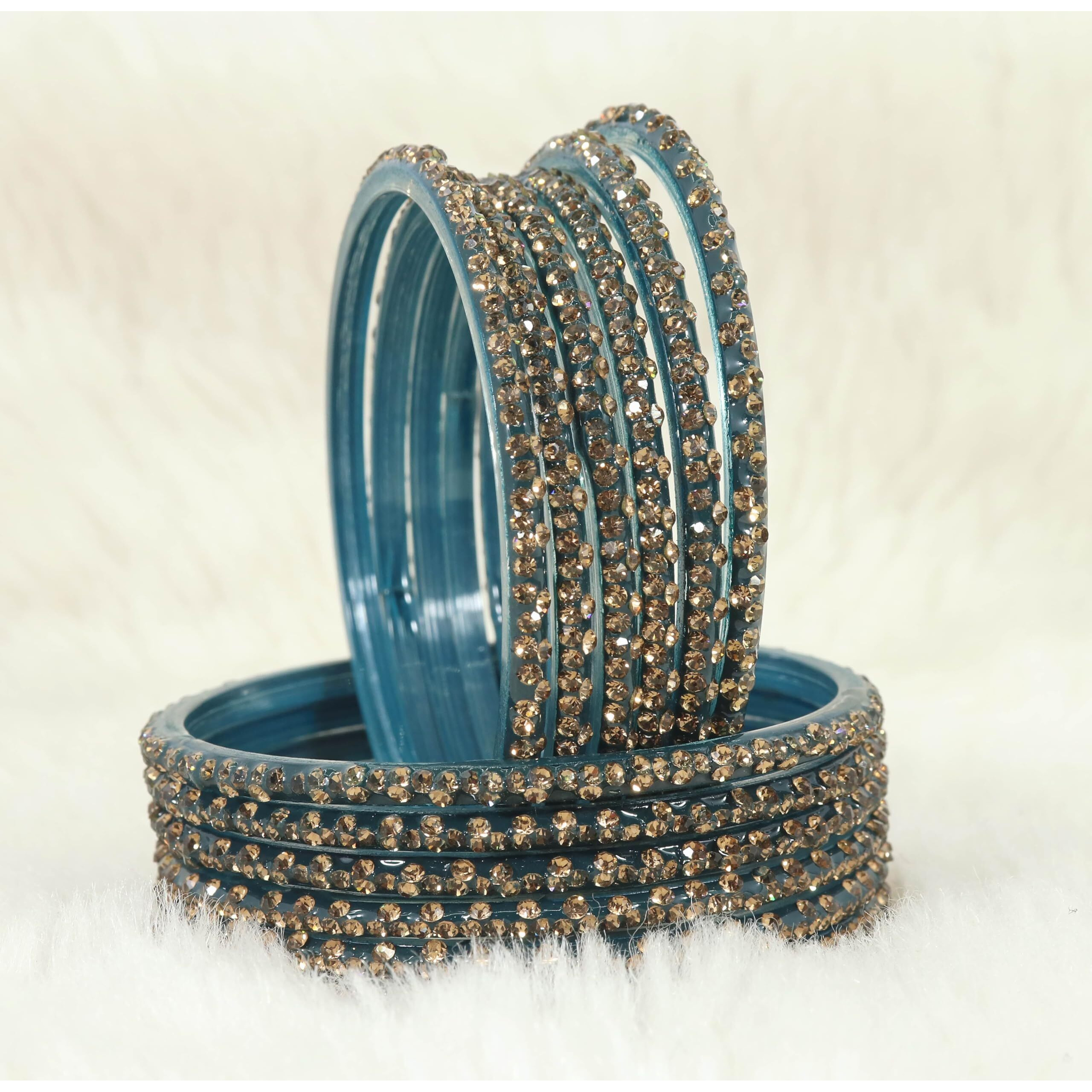 LAVAZZA Stylish Glass Bangle Set For Women and Girls | Latest Glass Bangle | Trending bangles for women 2.8 | Glass ki Chudiyan | Glass bangles set | Stone bangles for women- (Iphone-Morpankhi-2.8)