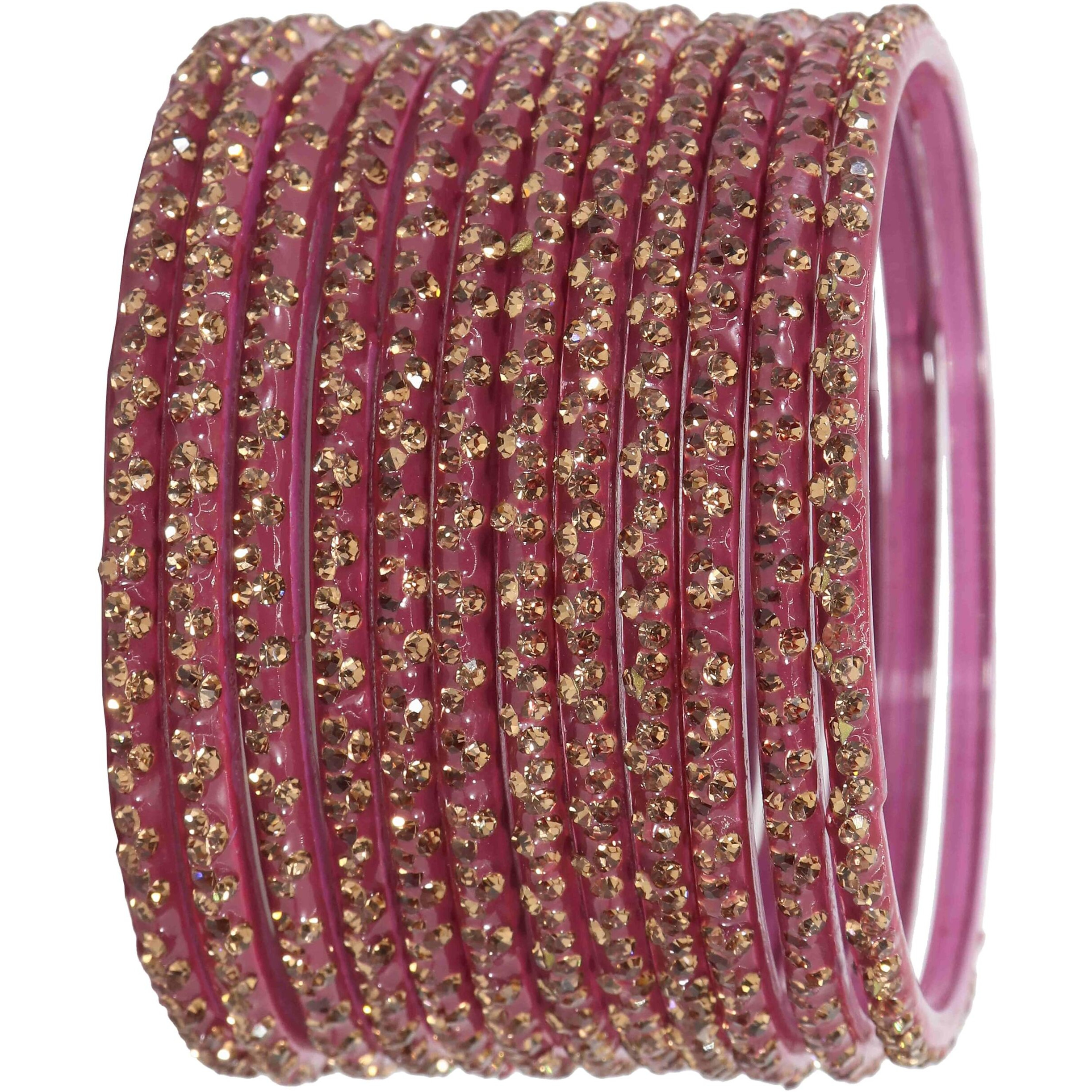 LAVAZZA Stylish Glass Chudi Set For Women and Girls Kaanch ki Choodiyan | Bangle For Girls | bangles for women 2.4 2.6 2.8 | Designer Glass Bangles | Stone Bangles Set For Women- (Iphone-Purple-2.4)