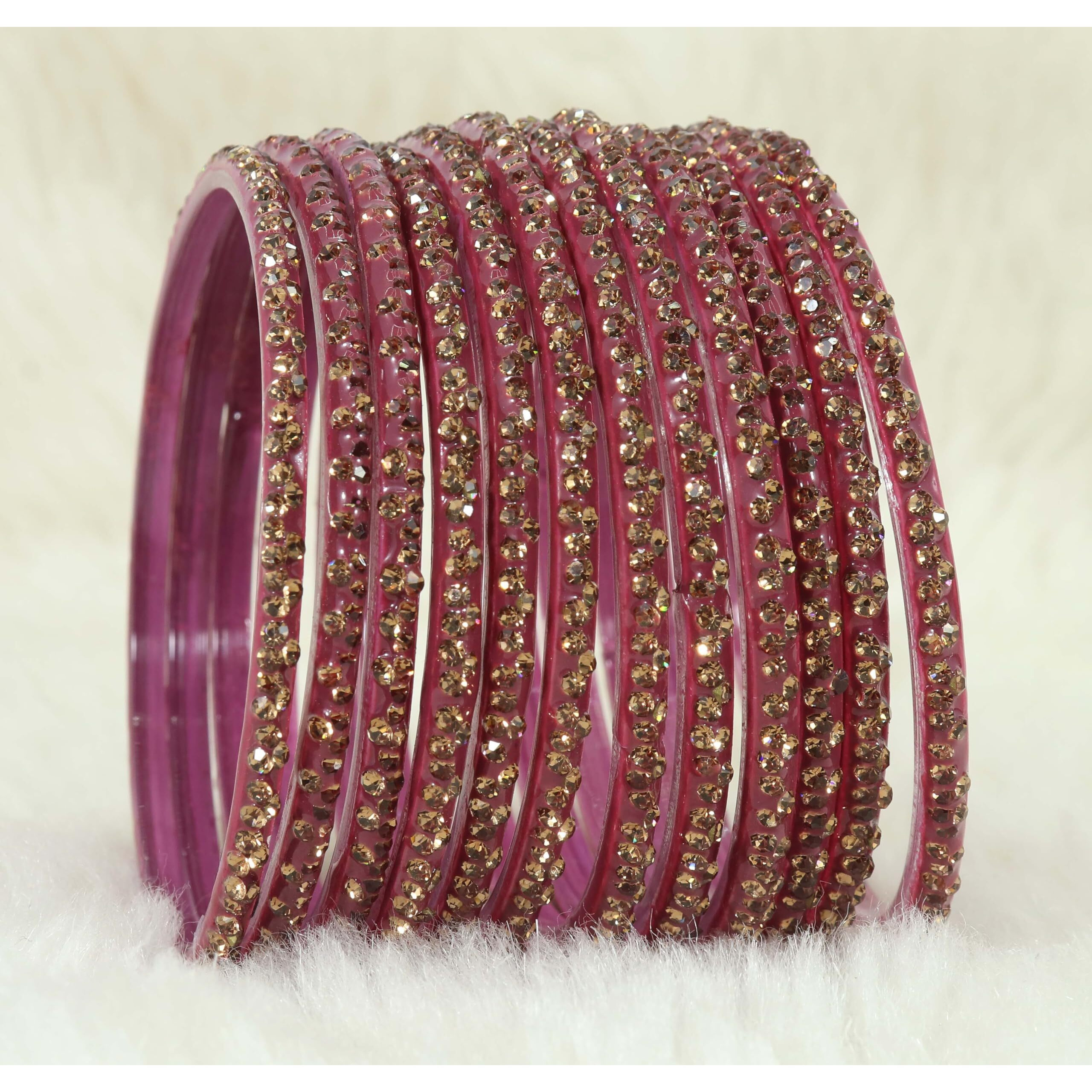 LAVAZZA Stylish Glass Chudi Set For Women and Girls Kaanch ki Choodiyan | Bangle For Girls | bangles for women 2.4 2.6 2.8 | Designer Glass Bangles | Stone Bangles Set For Women- (Iphone-Purple-2.4)