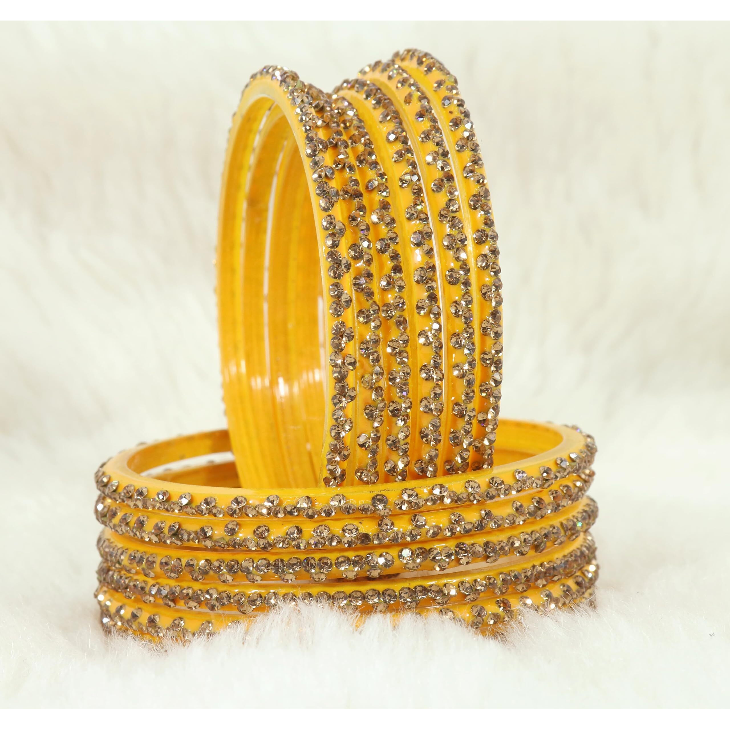 LAVAZZA Stylish Glass Bangle Set For Women and Girls | Indian Glass Bangle Set | trending bangles for women 2.2 2.4 2.6 2.6 | glass ki chudiyan | glass bangles set | stone bangles for women- (Iphone-Mango-2.8)