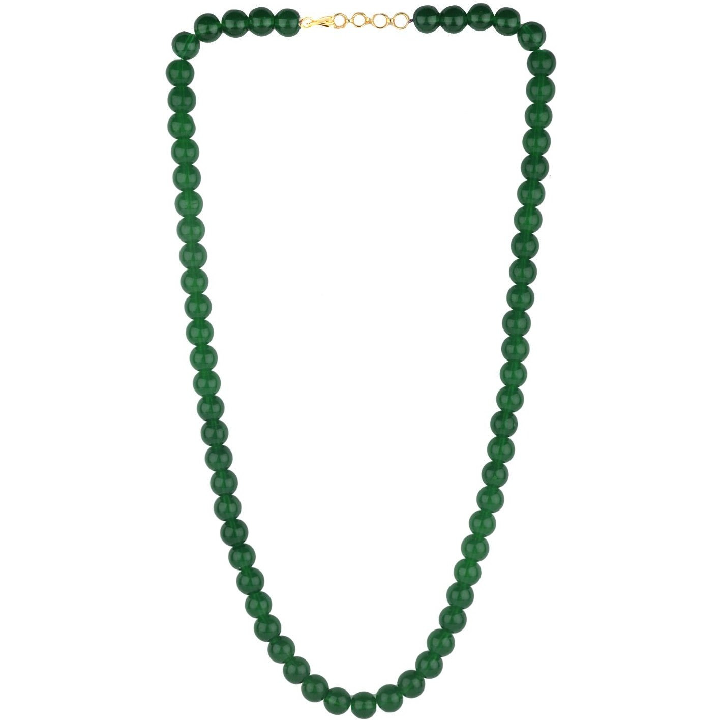 Efulgenz Handcrafted Single Line Green Crystal/Glass Stone Beaded Strand Statement Necklace/Mala for Women and Girls, Valentine Gift