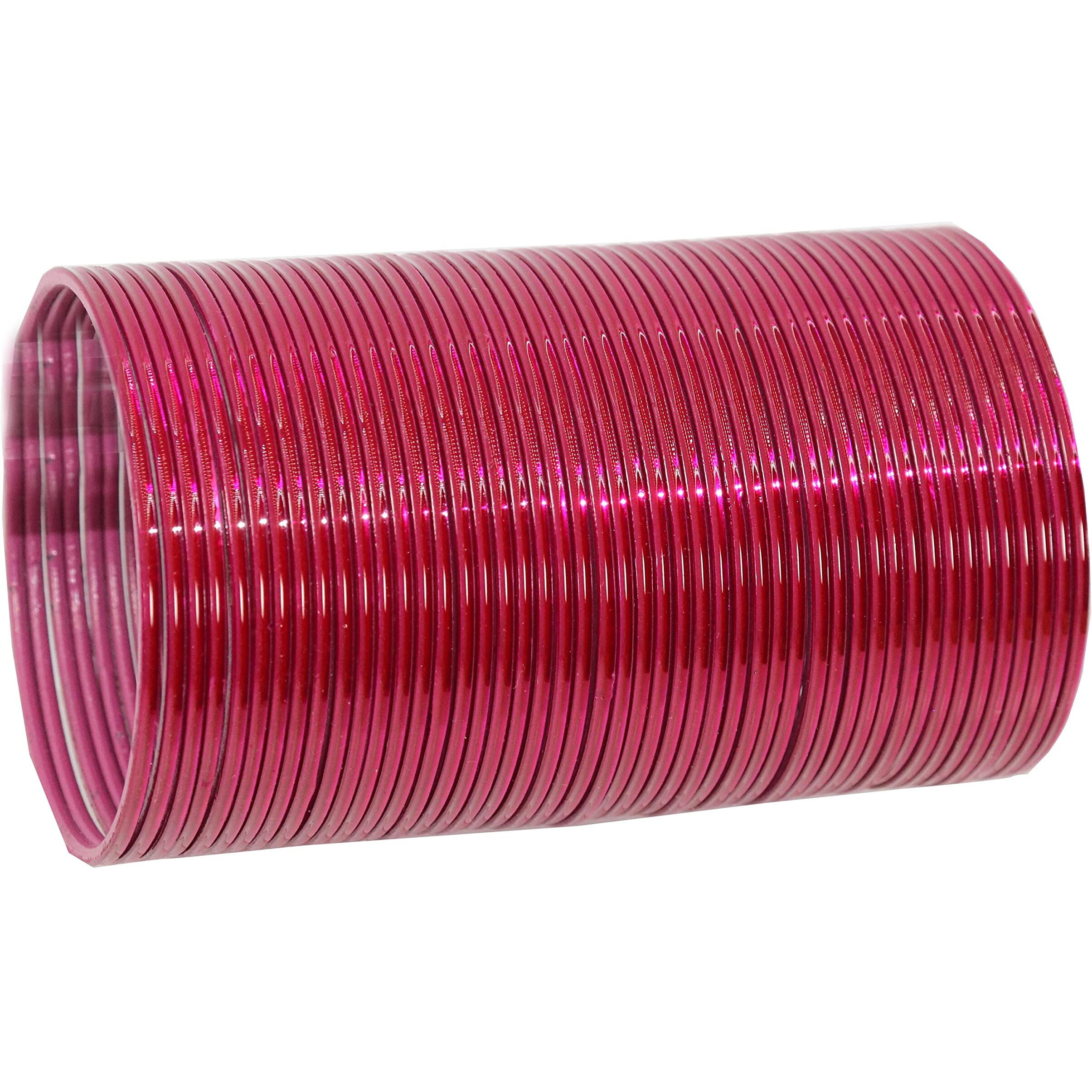 NMII Non-Precious Metal Base Metal with Simple and Plain Glossy Finished Bangle Set For Women and Girls, (MNY2-Strawberry_2.8 Inches), Pack Of 48 Bangle Set