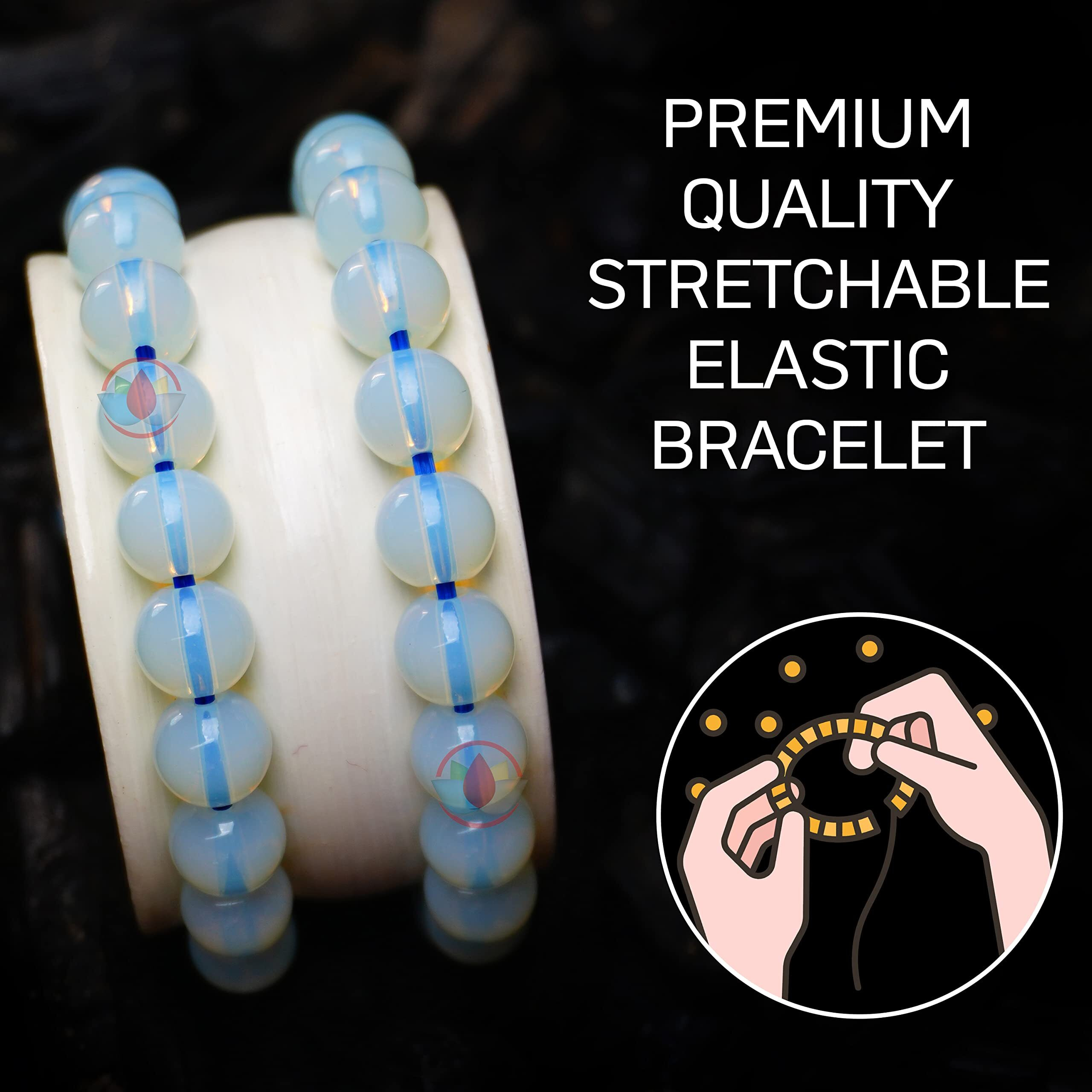 REMEDYWALA Charged Energized Certified Opalite Bracelet For Reiki, Balance Chakra, Positive Energy, Healing | Opalite Stone Bracelet 8 mm for Men and Women