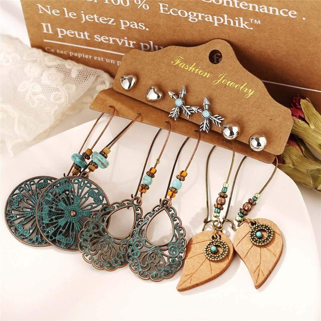 Jewels Galaxy Elegant Steampunk Round Small to Big 12 Pair of Hoop Earrings For Women (JG-PC-ERGS-8603)