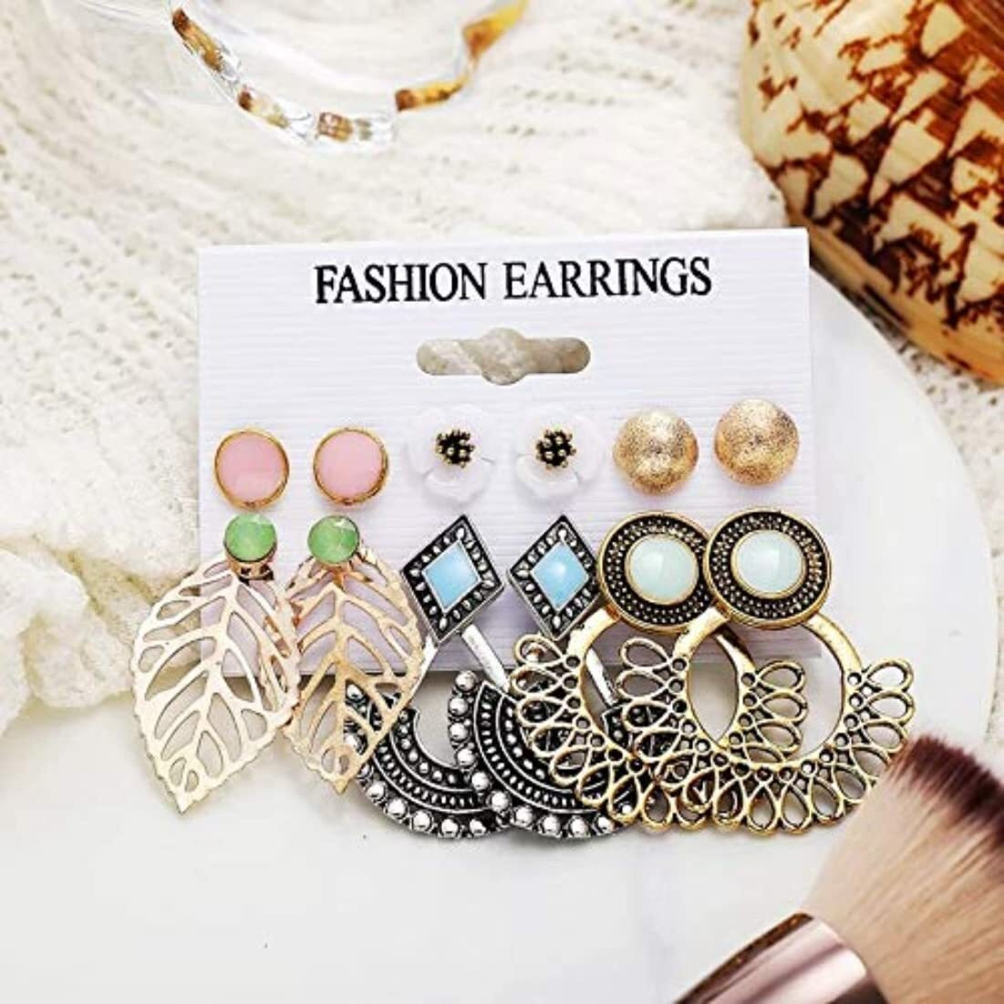 YouBella Fashion Jewellery Gold Plated Ear rings Combo of Earrings for Girls and Women (Style 1)