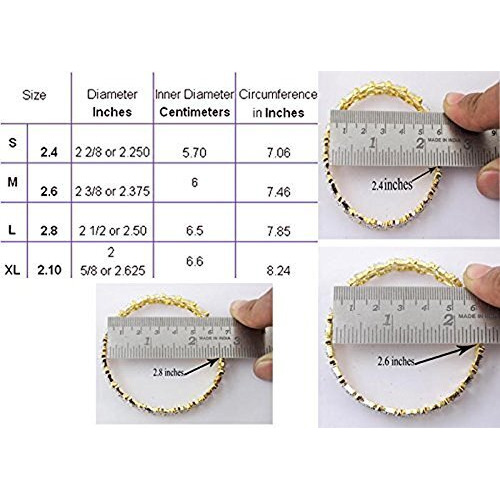 IJYA Sihan Handicrafts Kundan Work Silk Thread Bangle Kada For Women Girls 8 PC Set Wedding & Festive Occasion (Multicolor) (MUL, 2.4)