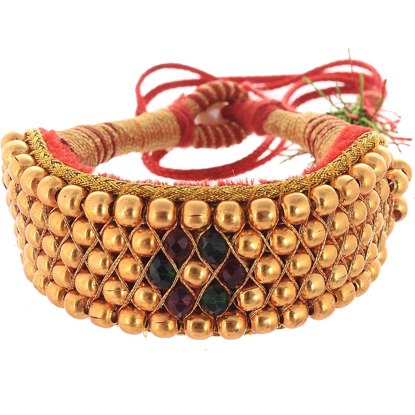 Handicraft Kottage Womens Traditional Gold Plated Royal Rajasthani Look Pochi Armlet Kada | Bajuband Armlet | Bangles Set for Girls & Women