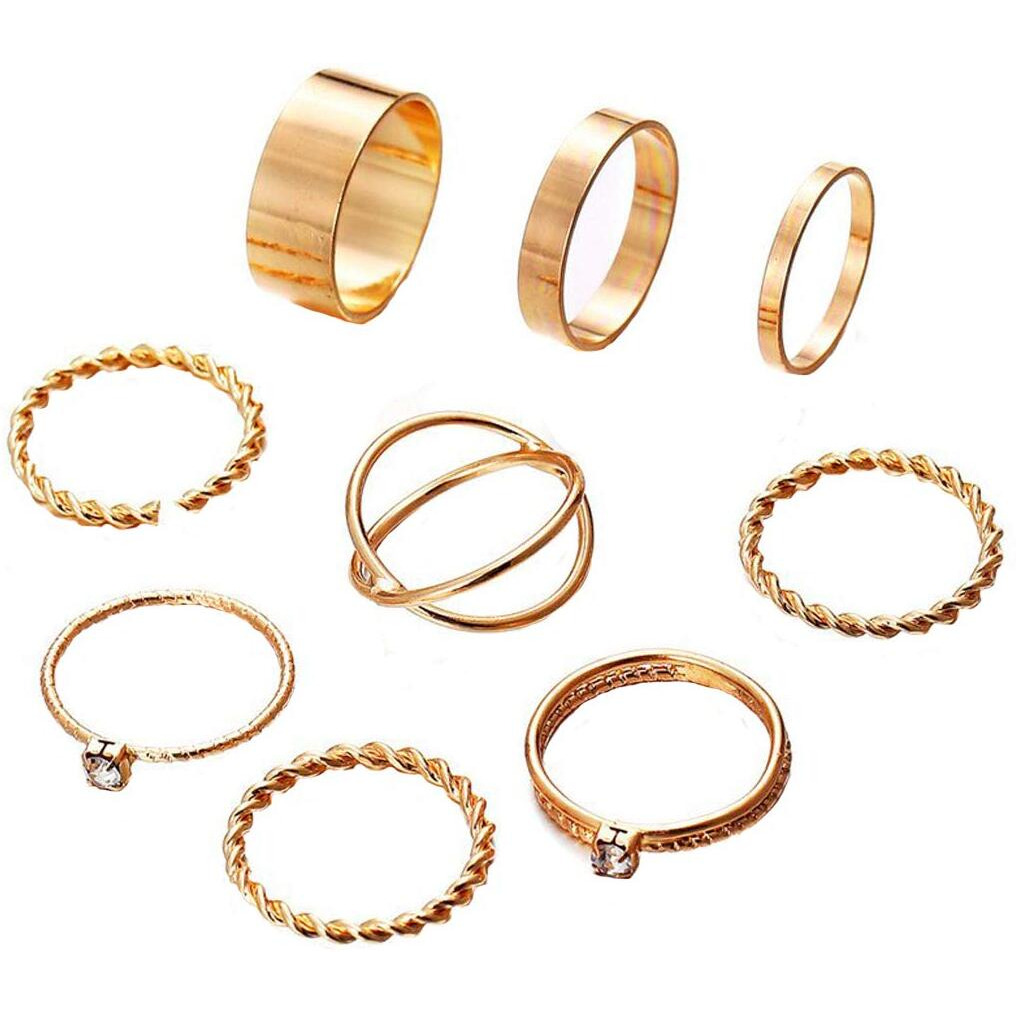 Jewels Galaxy Exclusive Limited Edition AD Gold Plated Elegant Rings for Women/Girls (Mixed Sizes) (JG-PC-RNGG-907)