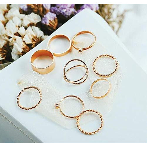 Jewels Galaxy Exclusive Limited Edition AD Gold Plated Elegant Rings for Women/Girls (Mixed Sizes) (JG-PC-RNGG-907)