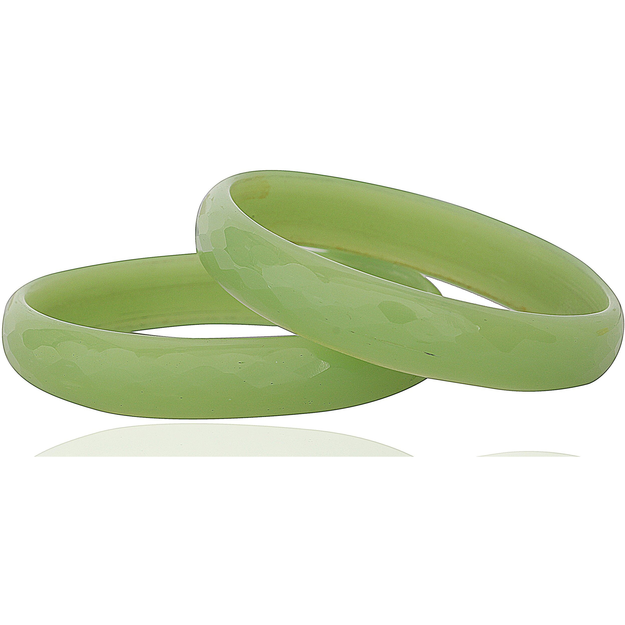 NMII Glass with Diamond Cutting Pattern Glossy Opaque Bangle/Kadaa set for Women/Girls, (T.Green_2.4 Inches), Pack Of 2 Kada Set