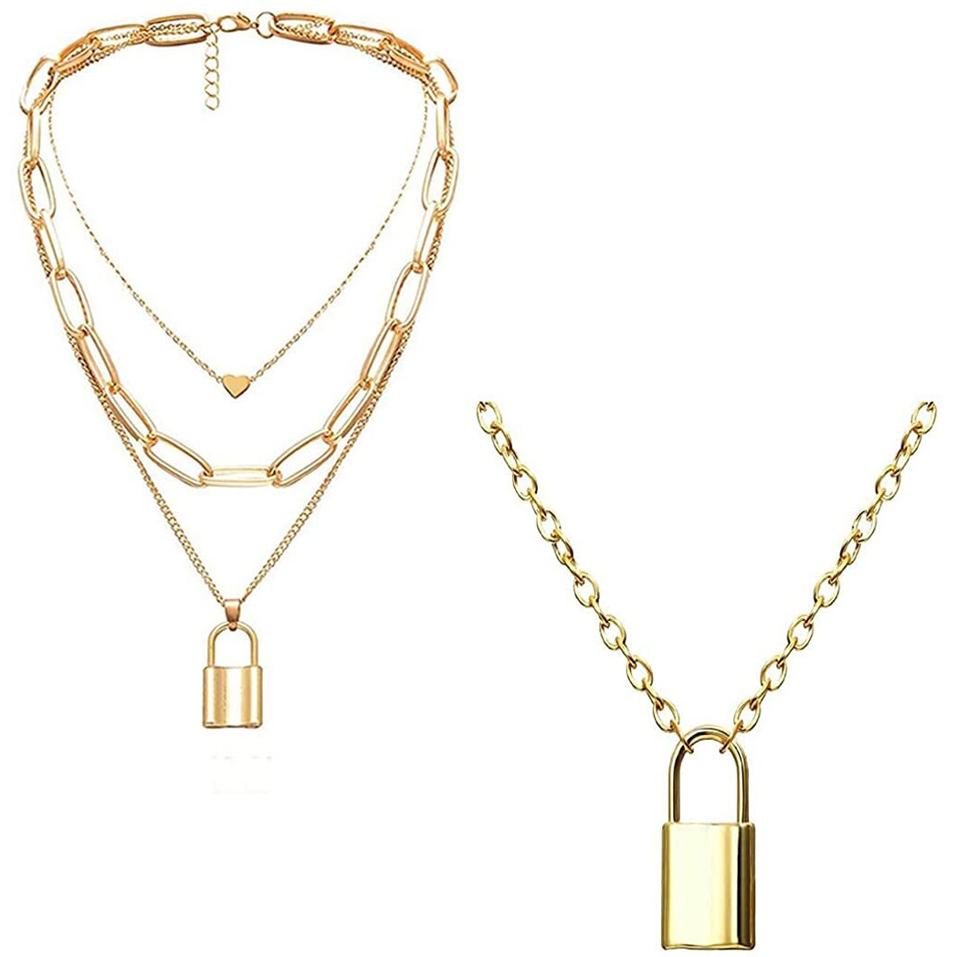 Jewels Galaxy Stylish Multi Layered Gold Plated Stunning Necklace For Women/Girls (Design 26)