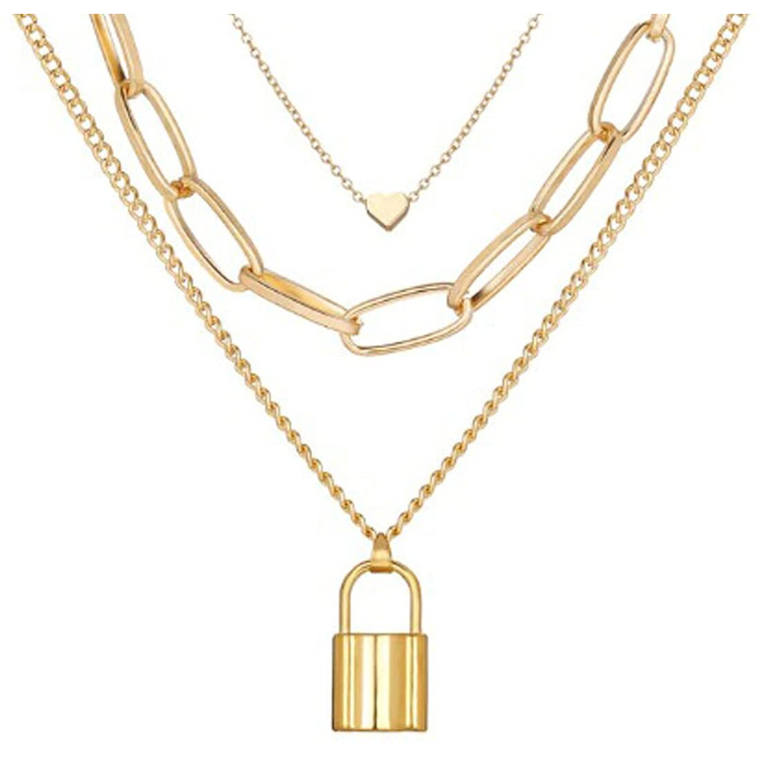 Jewels Galaxy Stylish Multi Layered Gold Plated Stunning Necklace For Women/Girls (Design 26)