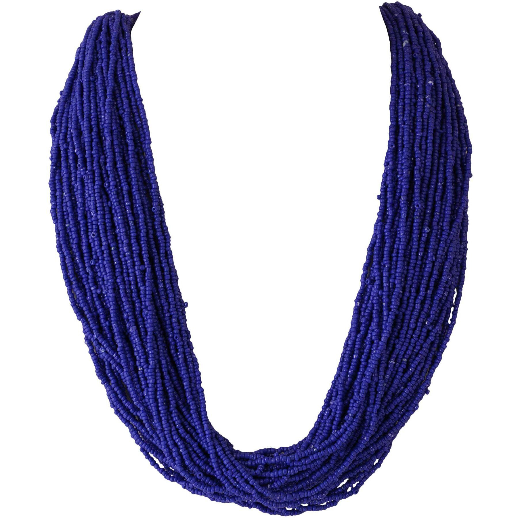 ZIKU JEWELRY 50 LAYERED MULTI STRAND SYNTHETIC BEAD HEAVY NECKLACE FOR WOMEN AND GIRLS (Blue)