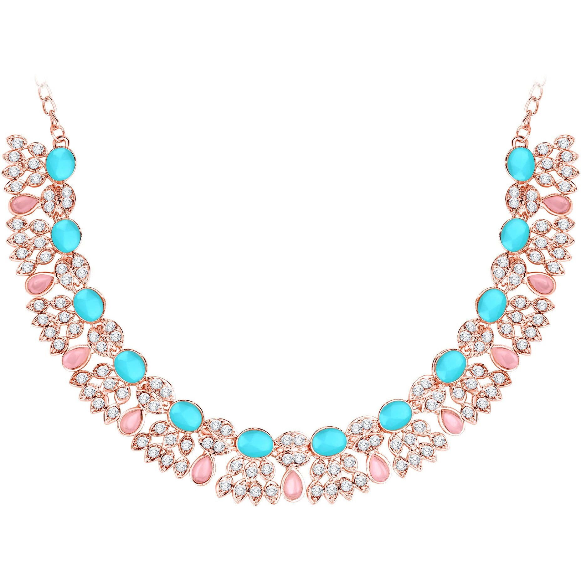 Atasi International Gold Plated Womens Necklace/Jewellery Set with Earrings (MPB5774)