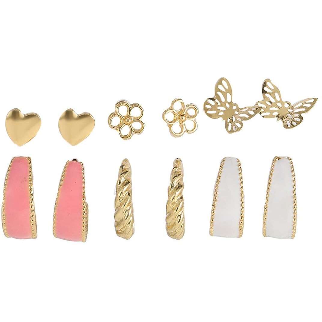 Jewels Galaxy Stylish AD & Pearl Stud Earrings Jewellery For Women (Design 23)