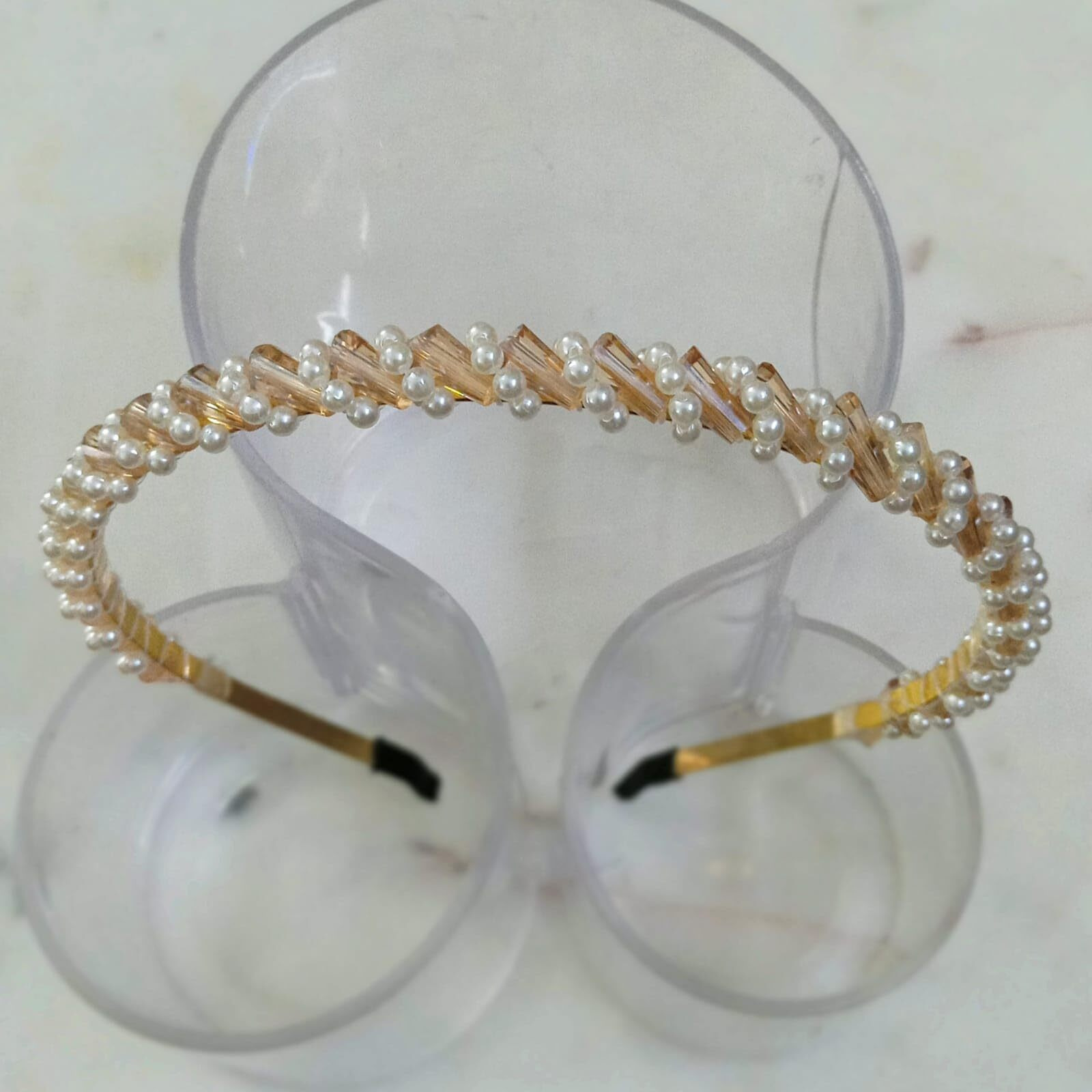 DEEPTI CHANDNA DESIGNS Beautiful HandCrafted Hairbands Studded with Pearls and Crystal for Girls & Women