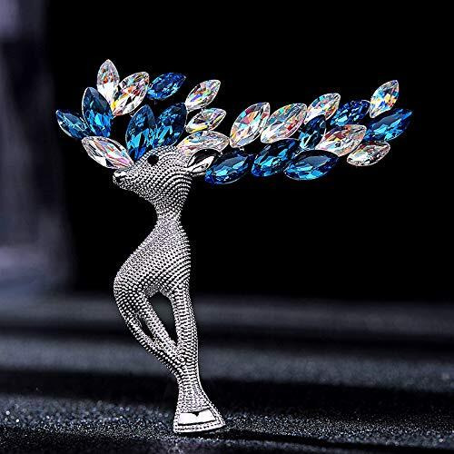 YouBella Jewellery Latest Stylish Crystal Unisex Brooch for Wedding/Party for Women/Girls/Men (Silver)