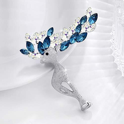 YouBella Jewellery Latest Stylish Crystal Unisex Brooch for Wedding/Party for Women/Girls/Men (Silver)