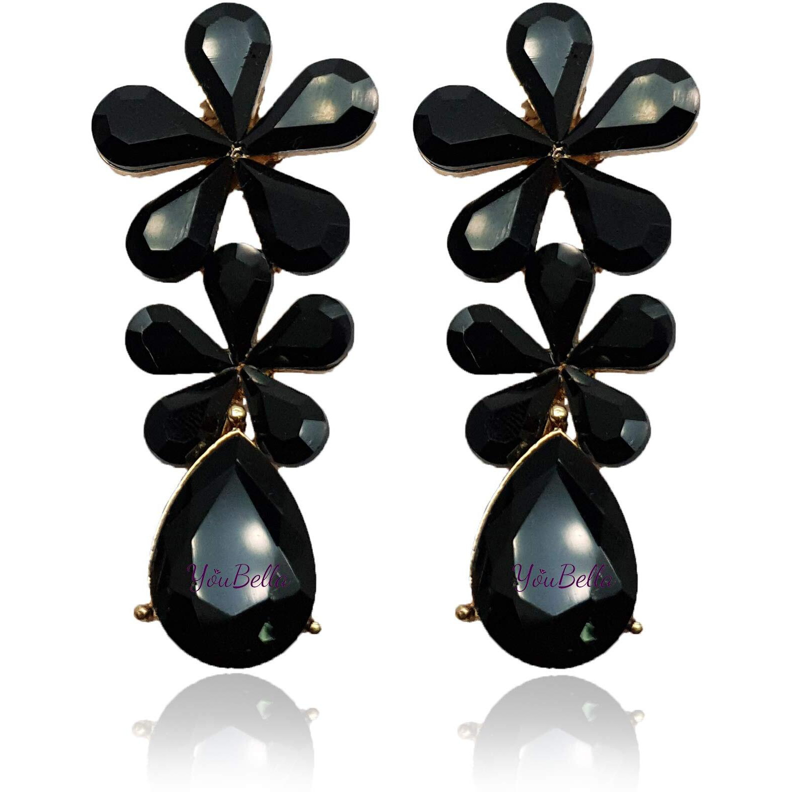 YouBella Jewellery Valentine Collection AAA Swiss Zircon Earings Fashion Earrings for Girls and Women (Black)