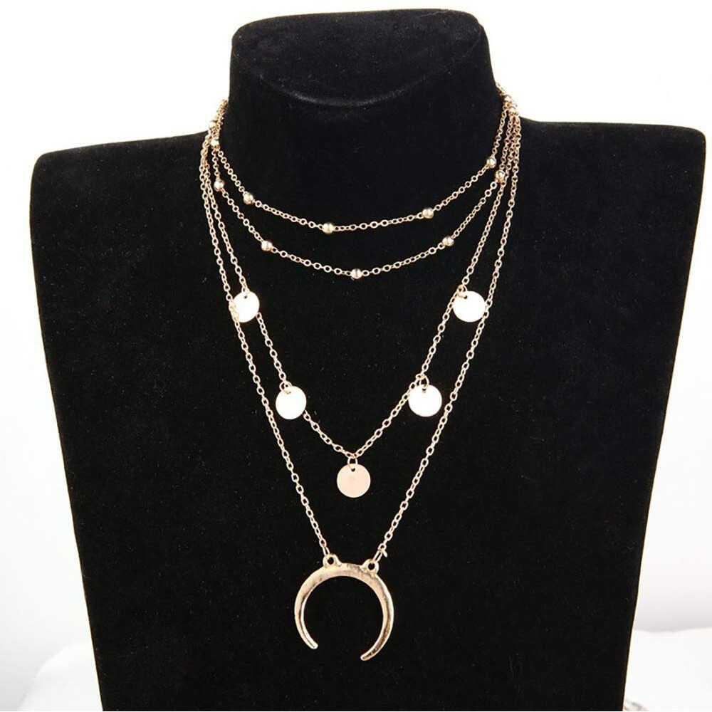 Jewels Galaxy Gold Plated Multi Strand Necklace For Women/Girls (Style 12) (CT-NCKCS-44085)