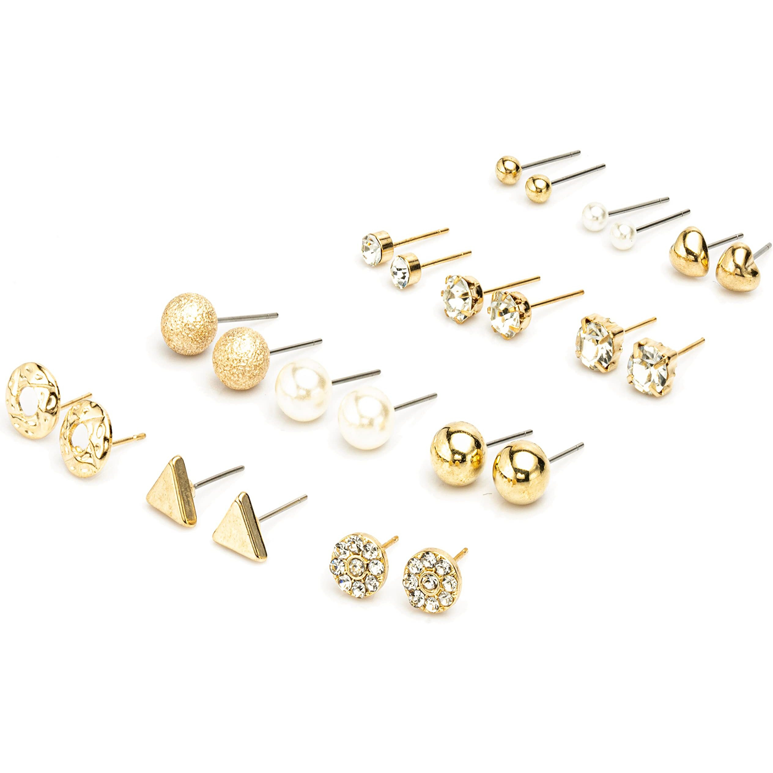 Fashion Frill Exclusive Heart Floral Multi Designer Gold Plated Stud Earrings For Women Girls Western Stylish Latest Fancy Earrings Set 24 Pair Of Earrings (Contemporar)