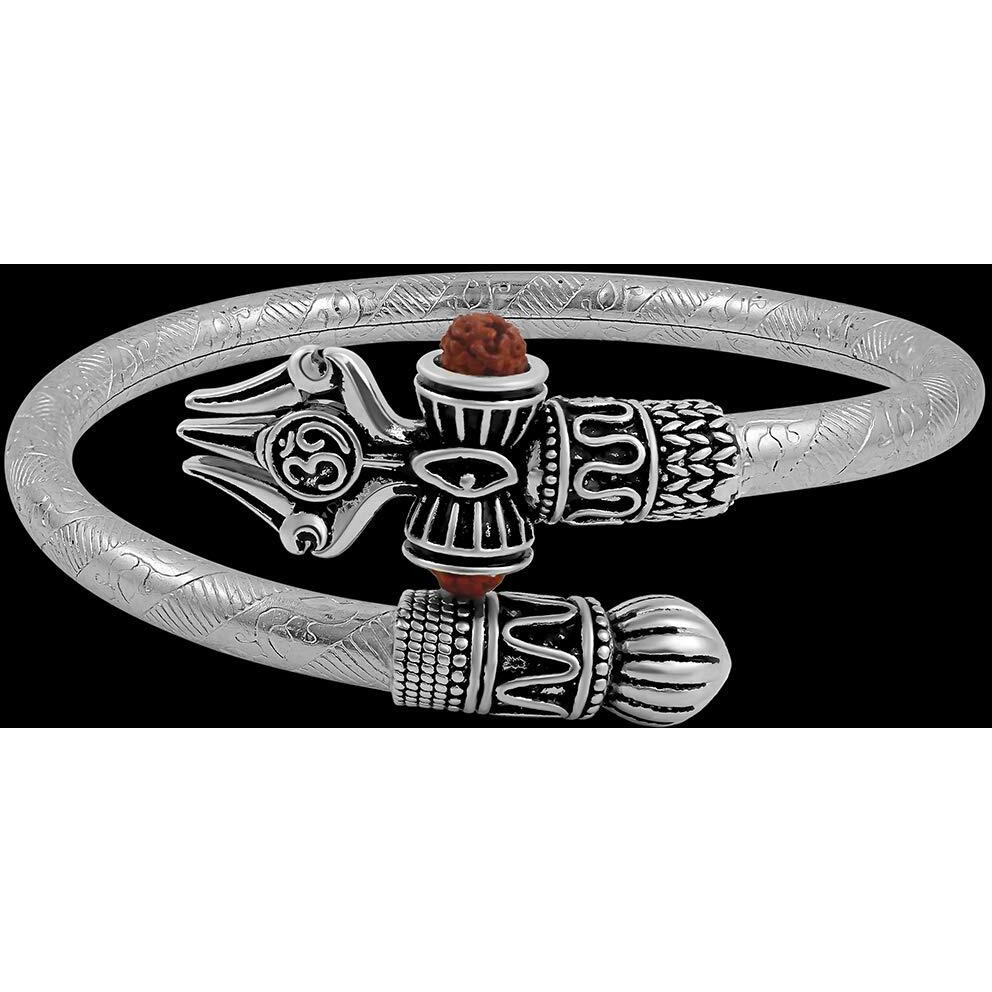 Nakabh Vintage Kada Bracelet for men women boys girls (Design-01-Silver).