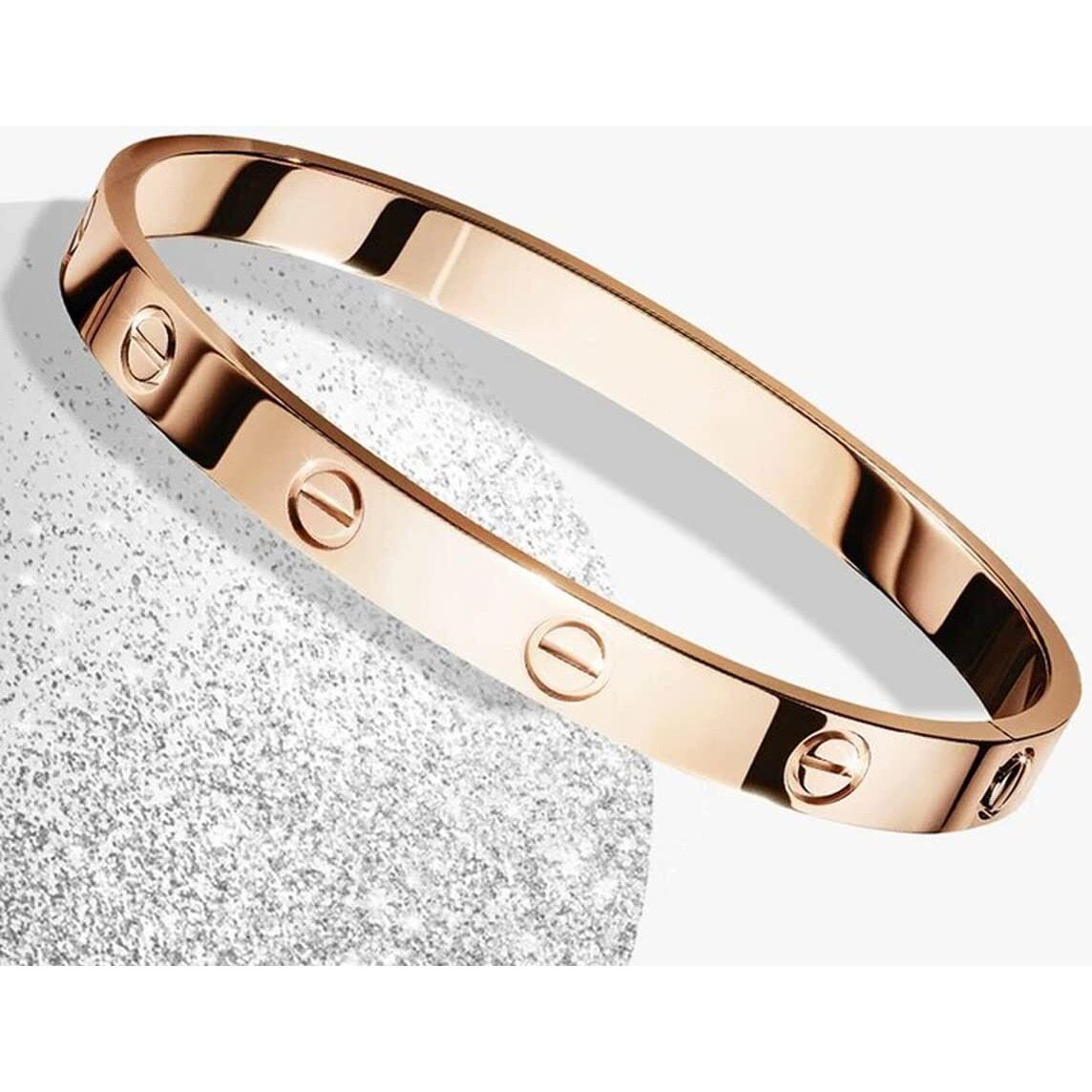 Jewels Galaxy Jewellery For Women Contemporary Rose Gold Plated Love Bracelet (MYN-BNG-17180)