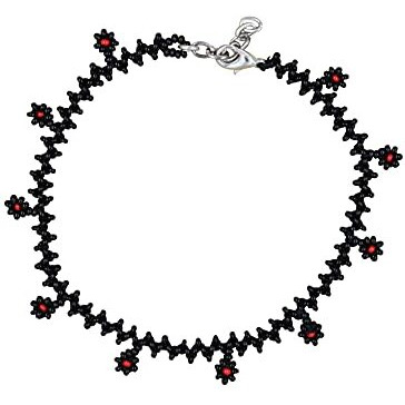 Prapti Handicrafts Beads Anklets Barefoot Jewelry/Foot Wear Payal for Women/Girls (Pack of 1) (Zic Zac Flower Design)